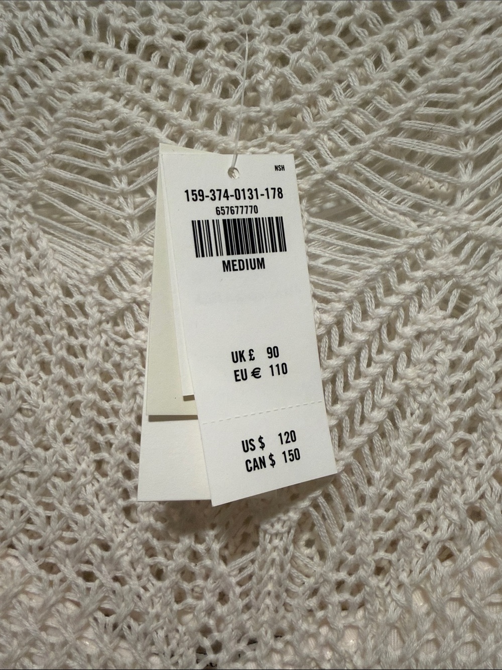 Abercrombie and Fitch White Crochet Knit Long-Sleeve Boho Dress - Picture 4 of 6
